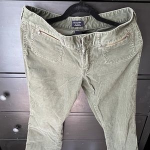 Abercrombie and Fitch green corduroys